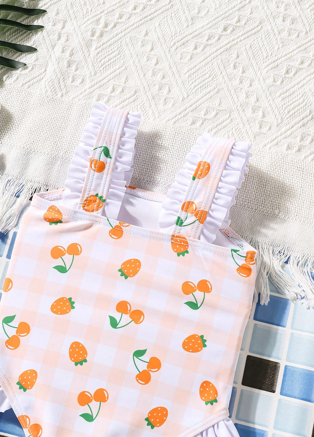 Оранжевый летний купальник слитный, майо SHEIN