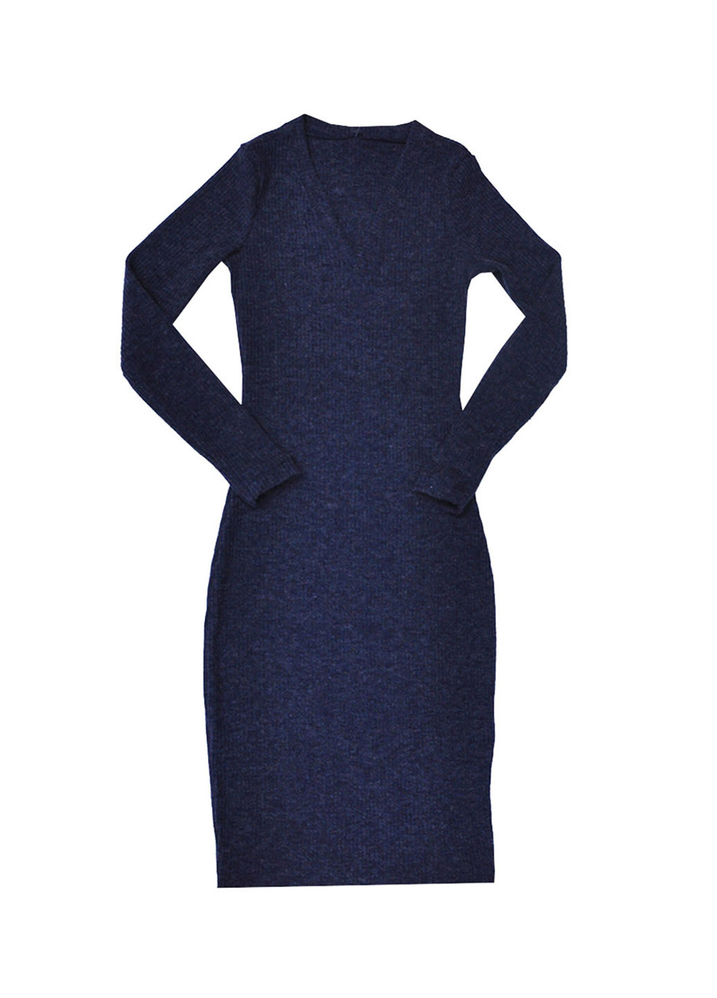 Темно-синее кэжуал платье футляр D&S меланжевое