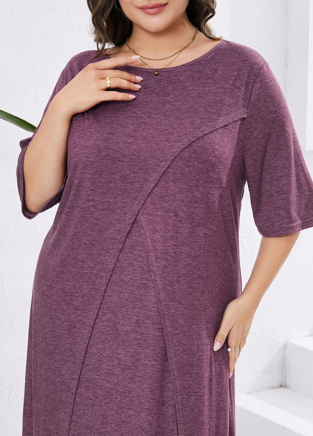 Лілова кежуал сукня сукня-футболка SHEIN меланжева