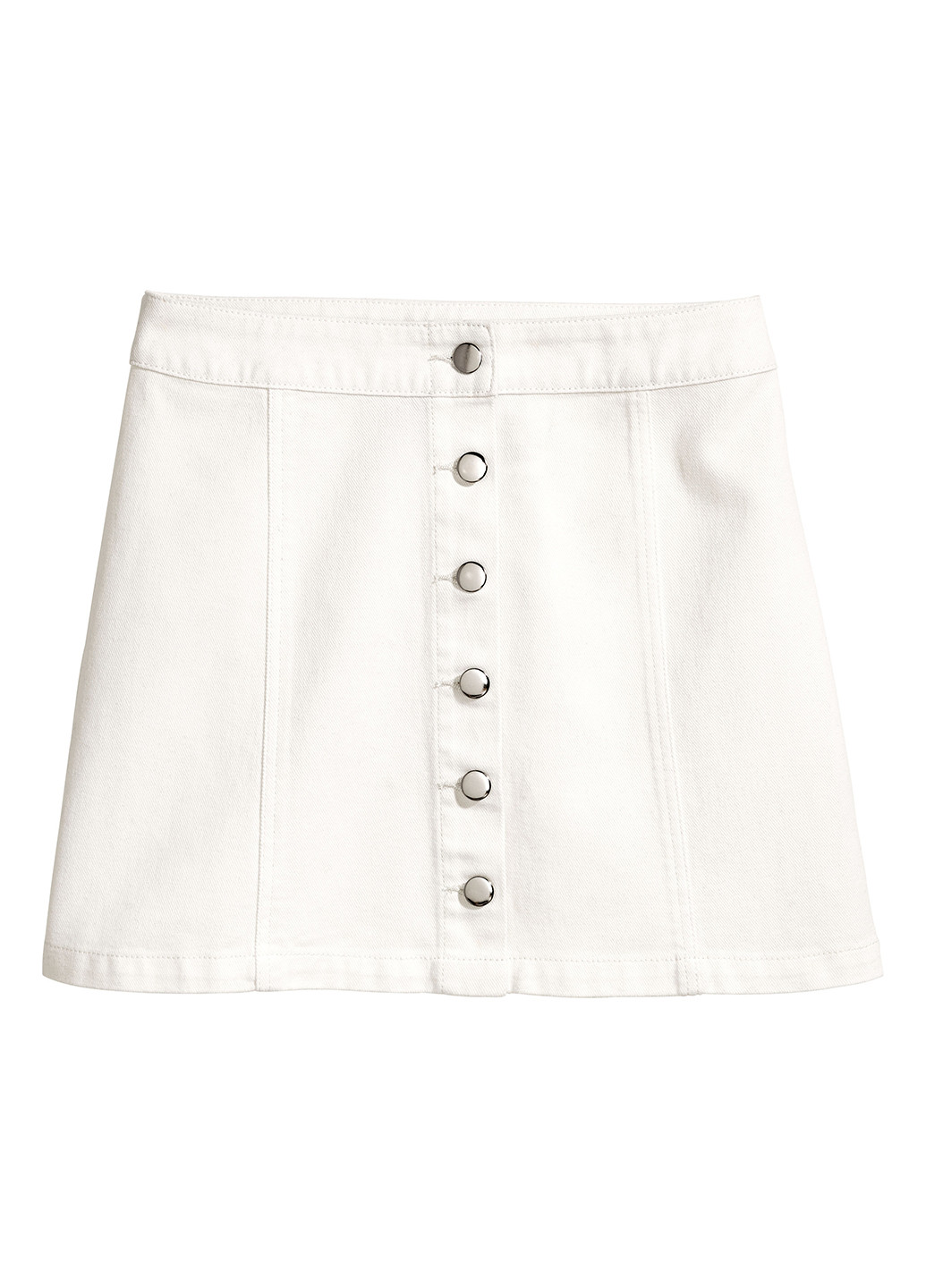 Спідниця H&M однотонна біла джинсова бавовна