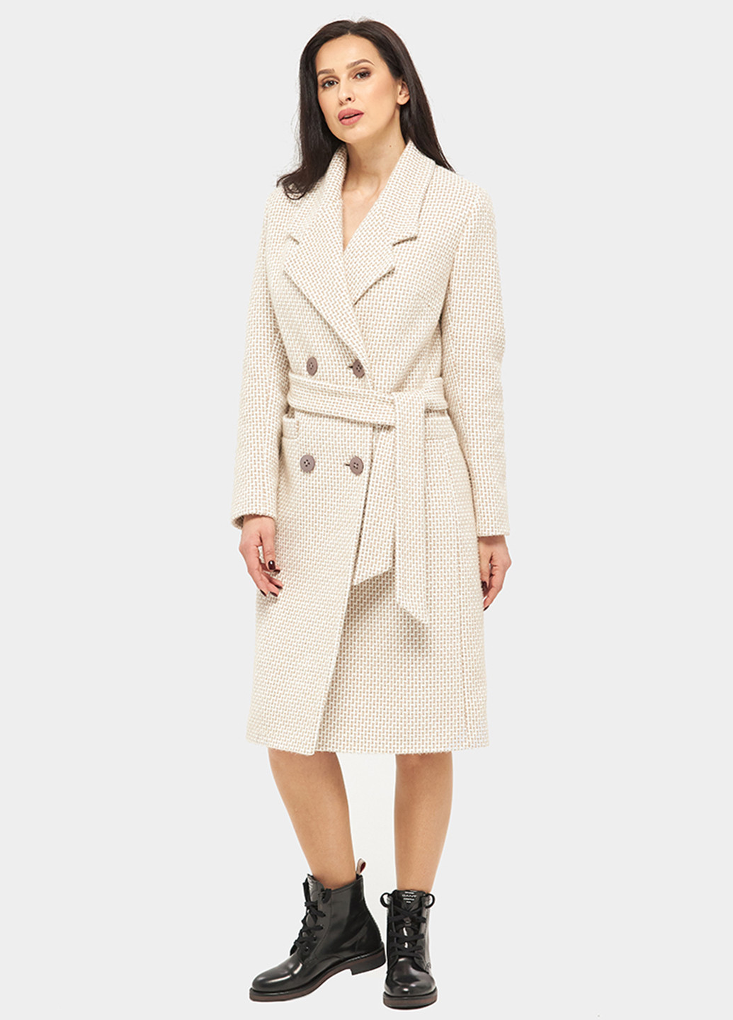 Бежеве демісезонне Пальто двобортне DANNA