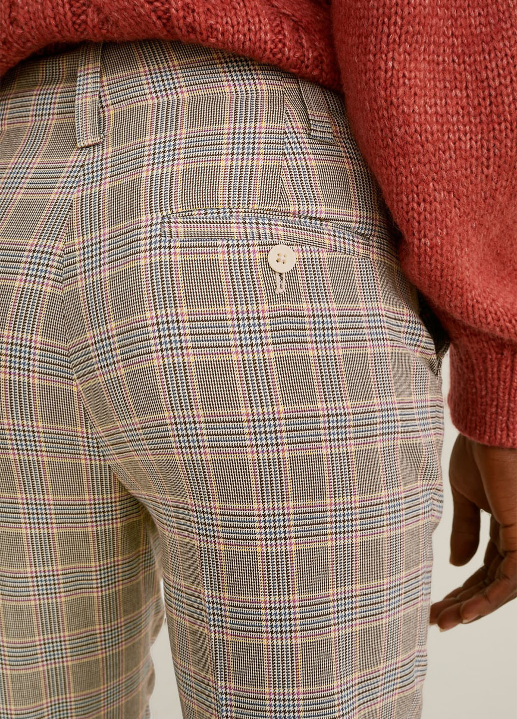 Комбинированные кэжуал демисезонные зауженные, укороченные брюки C&A