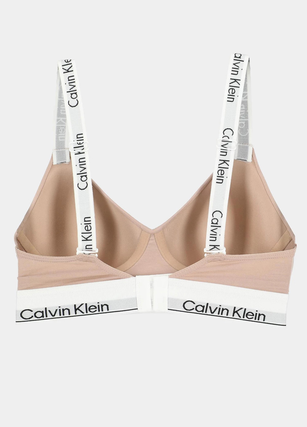 Бежевий бралетт бюстгальтер Calvin Klein без кісточок трикотаж, бавовна
