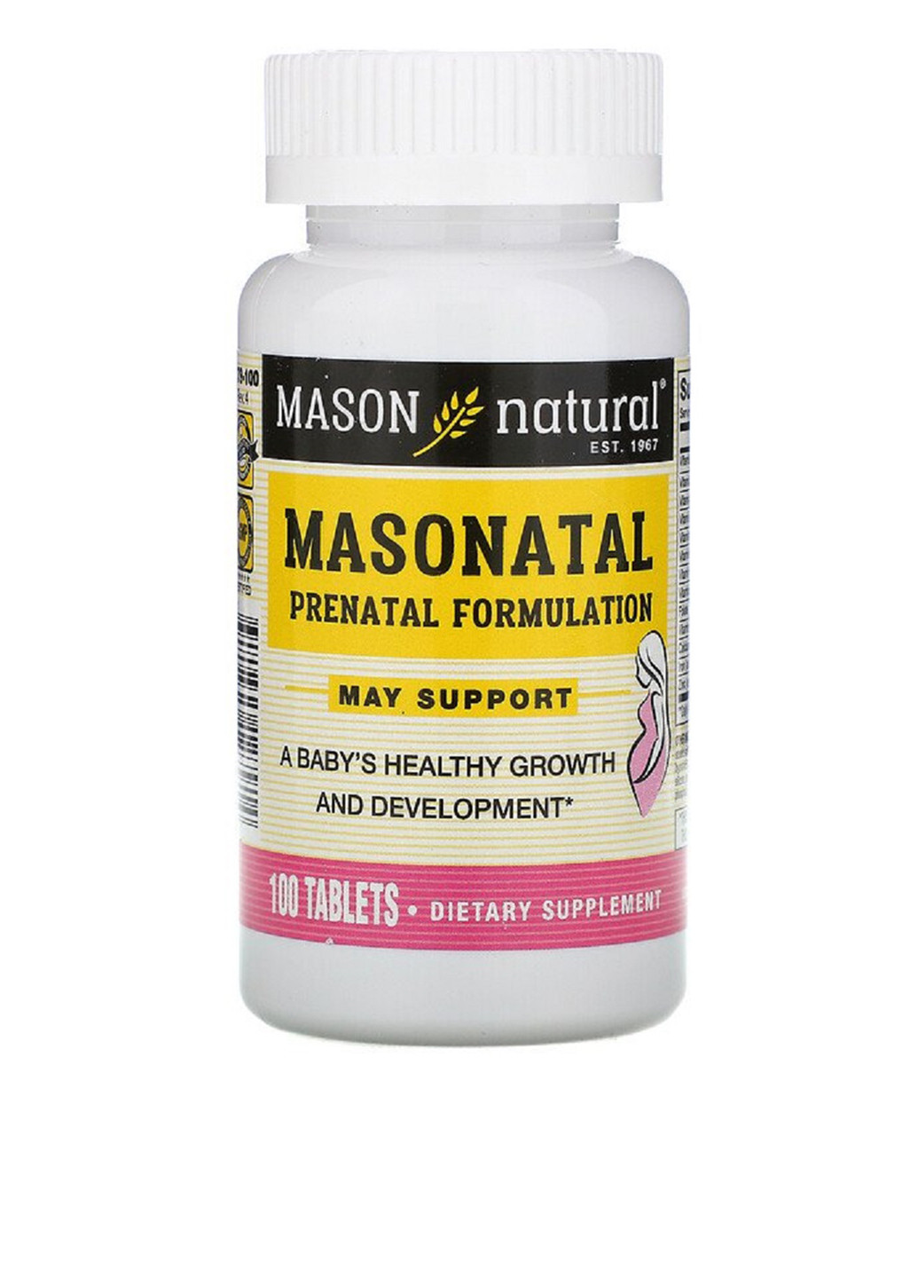 Мультивітаміни для вагітних, Masonatal Prenatal Formulation (100 таб.) Mason Natural (251206328)