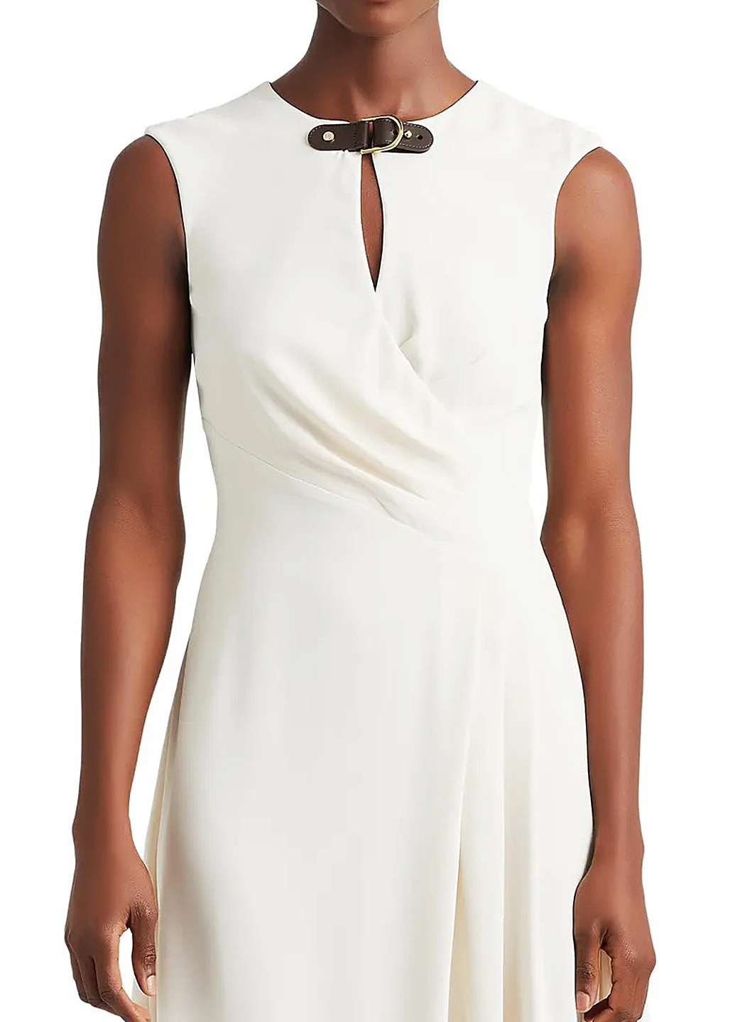 Молочна ділова, кежуал сукня кльош Ralph Lauren однотонна