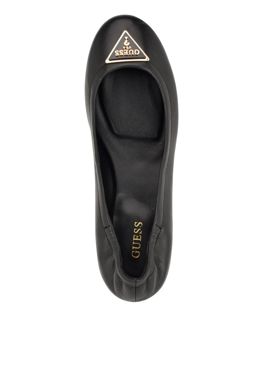 Женские балетки Guess | чёрные однотонные логотип натуральная кожа (305782436)
