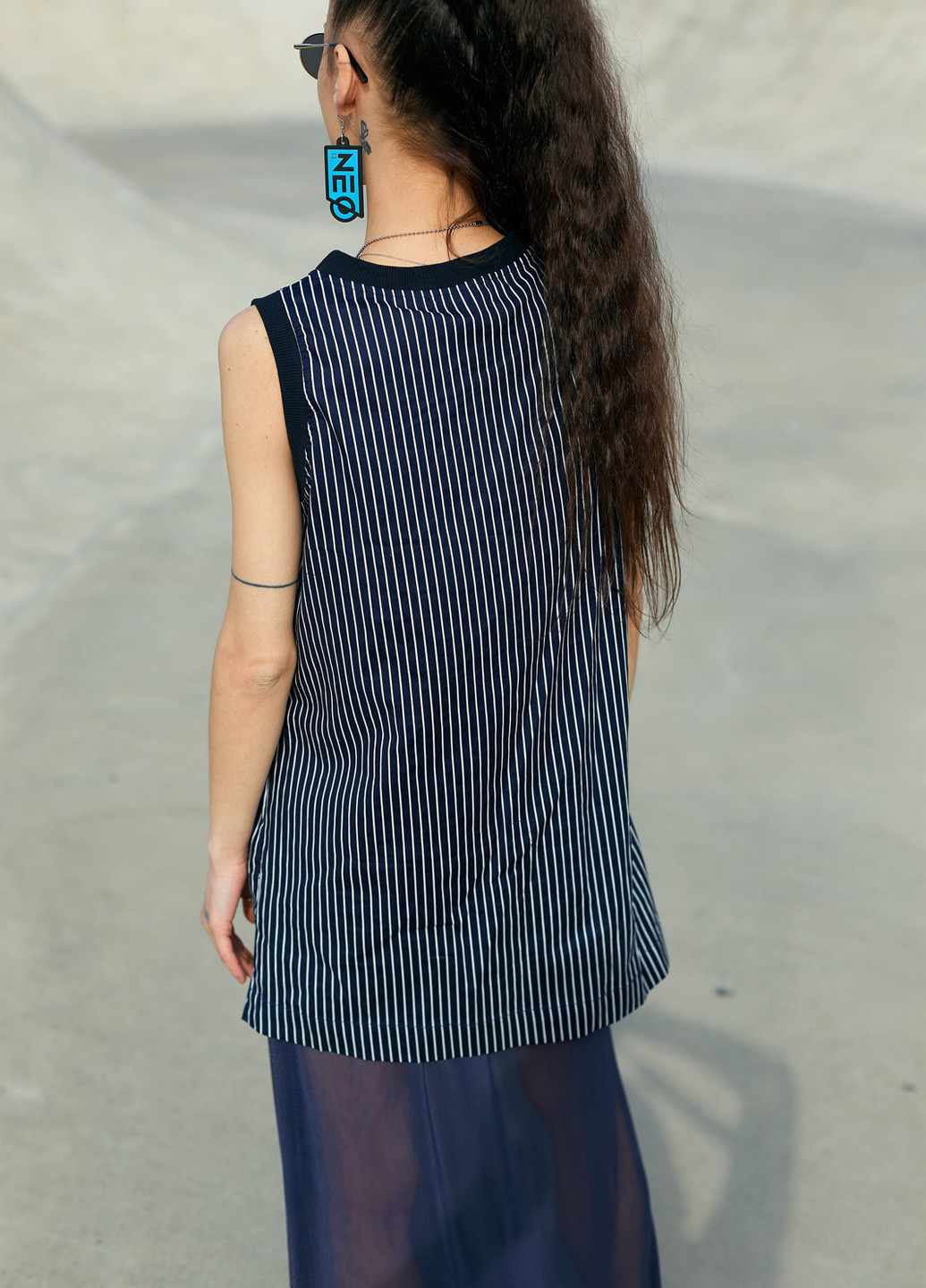 Індиго кежуал сукня сукня-майка EQUILIBRI з написами