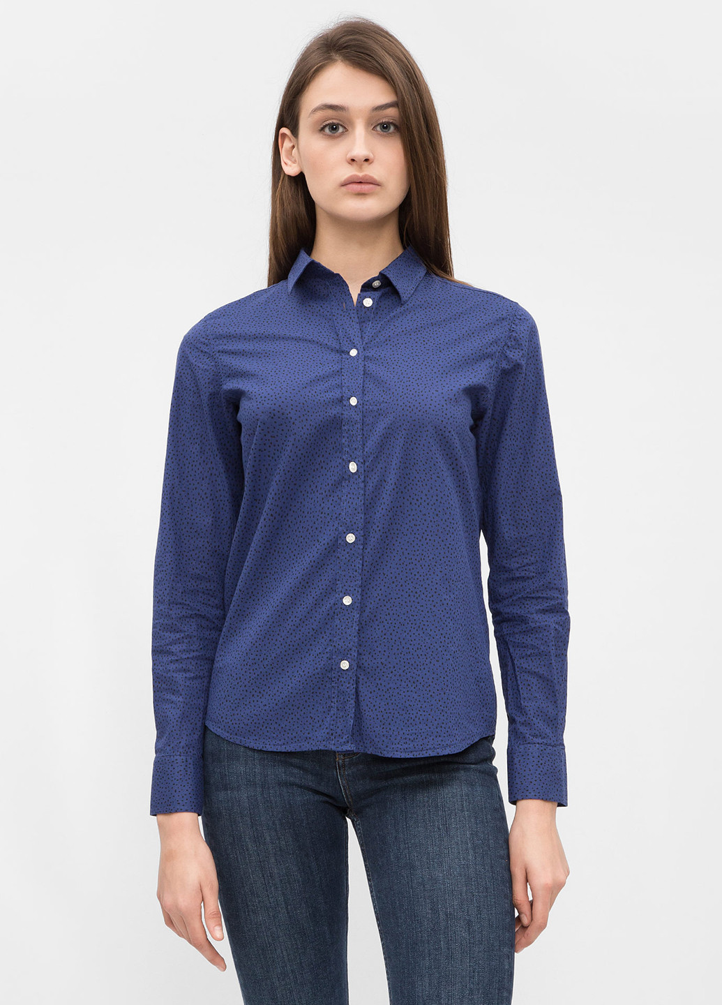 Синяя кэжуал рубашка с абстрактным узором Gant