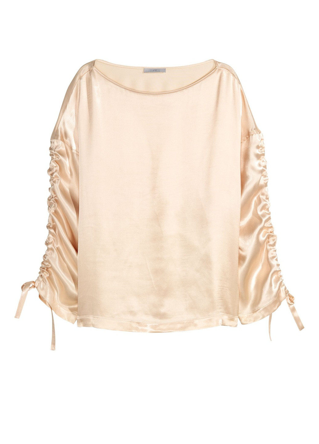Светло-бежевая демисезонная атласная блузка H&M