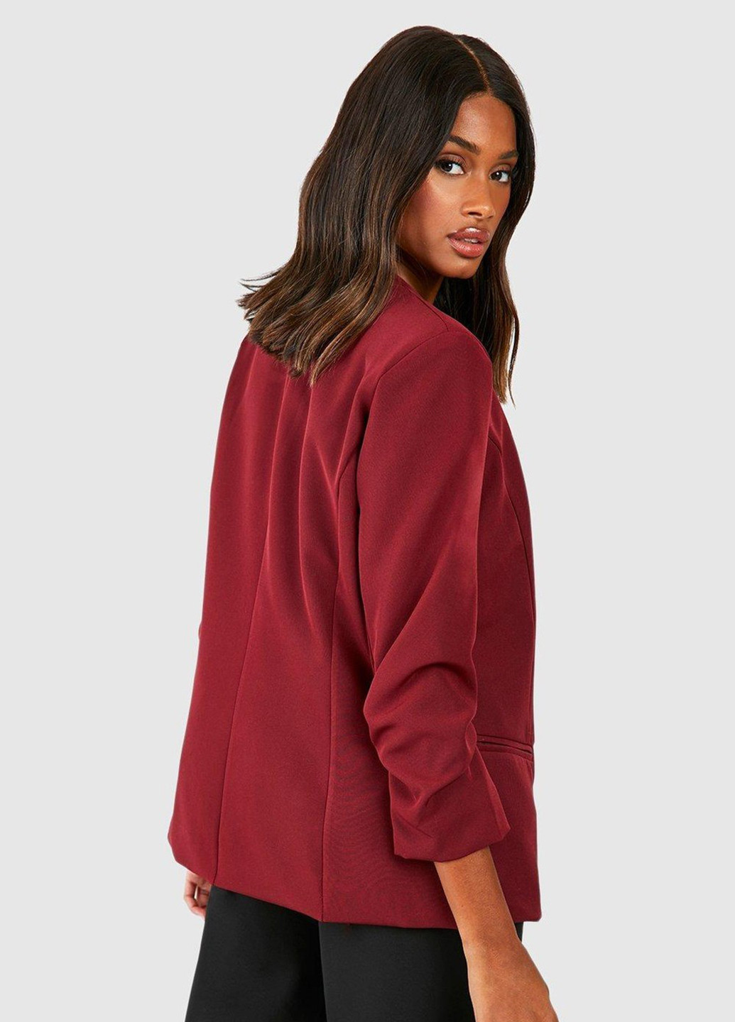 Вишневый женский жакет Boohoo однотонный - демисезонный