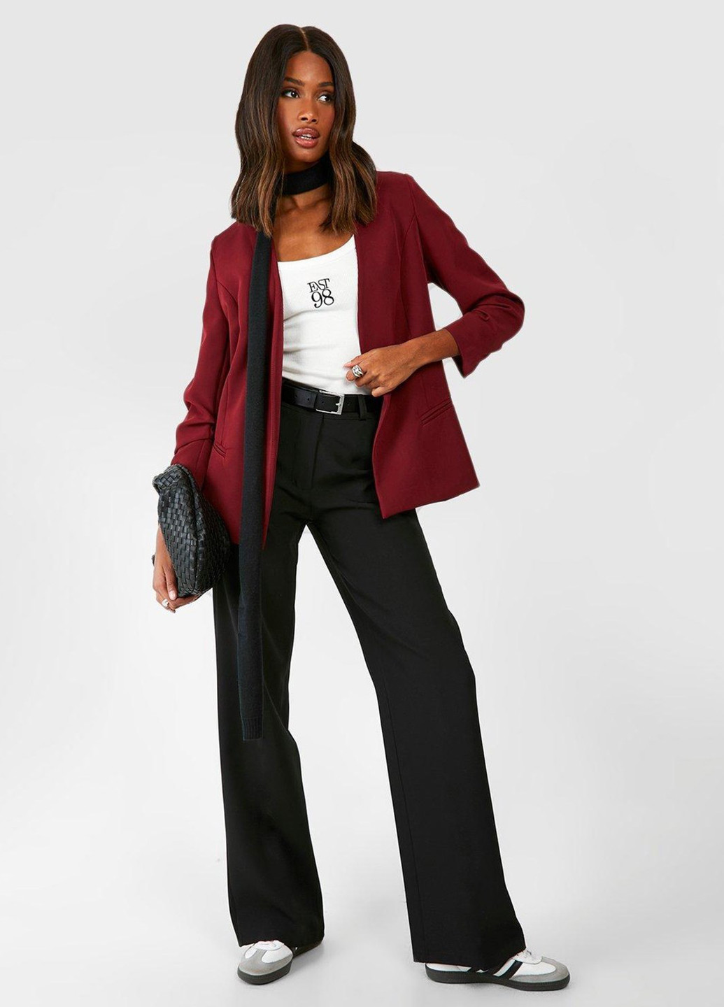 Вишневый женский жакет Boohoo однотонный - демисезонный