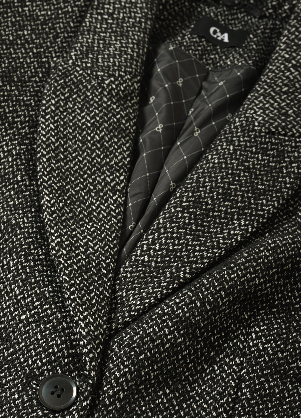 Черное демисезонное Пальто однобортное C&A