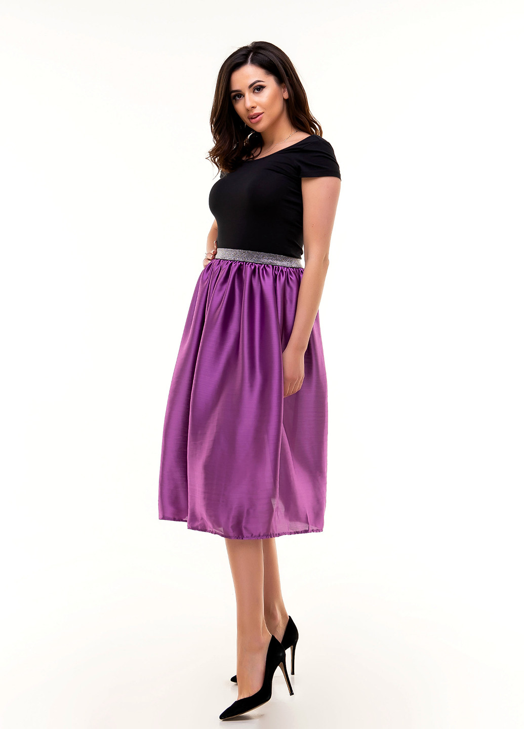 Фиолетовая кэжуал однотонная юбка Olsa миди