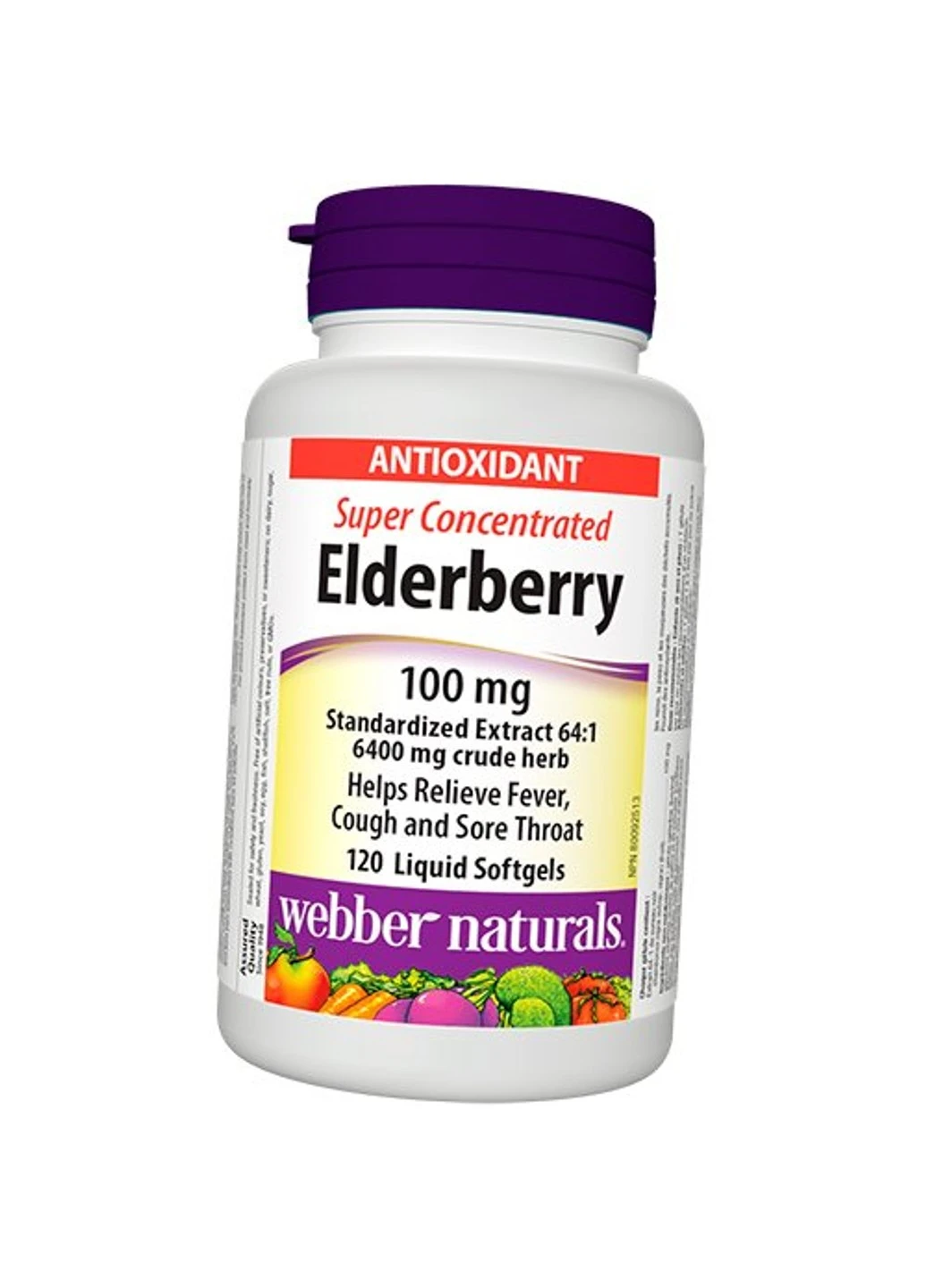 Экстракт бузины Elderberry 100 mg 120 капсул Webber Naturals (255409287)