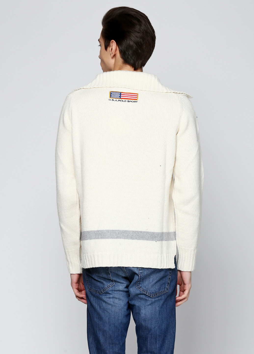 Белый демисезонный свитер Polo Sport