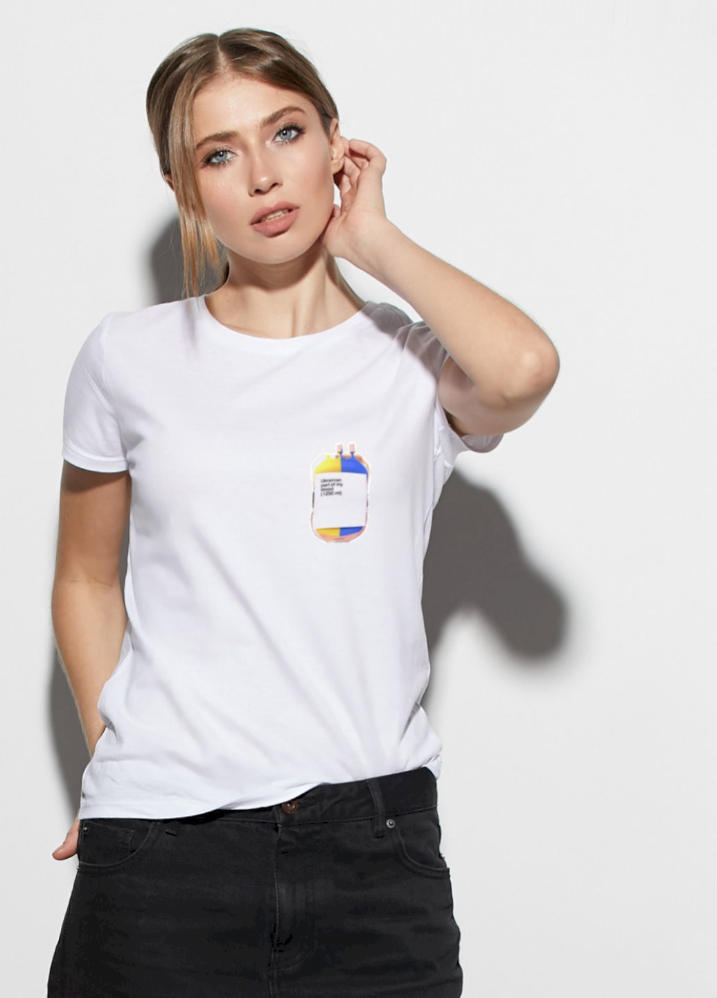 Біла демісезон футболка жіноча basic /дихаючий принт/ YAPPI