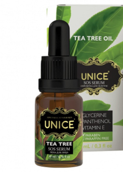 SOS-сироватка для обличчя з олією чайного дерева, 10 мл Unice (221699220)