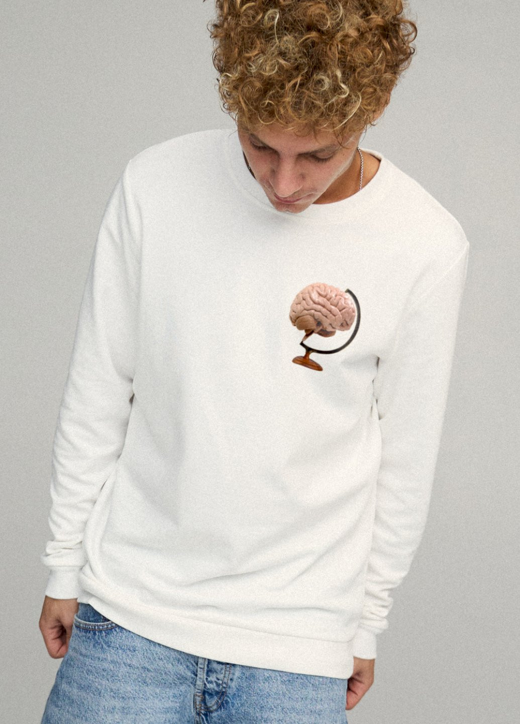 Білий свитшот мужской basic /no flis/ YAPPI малюнок (254557508)
