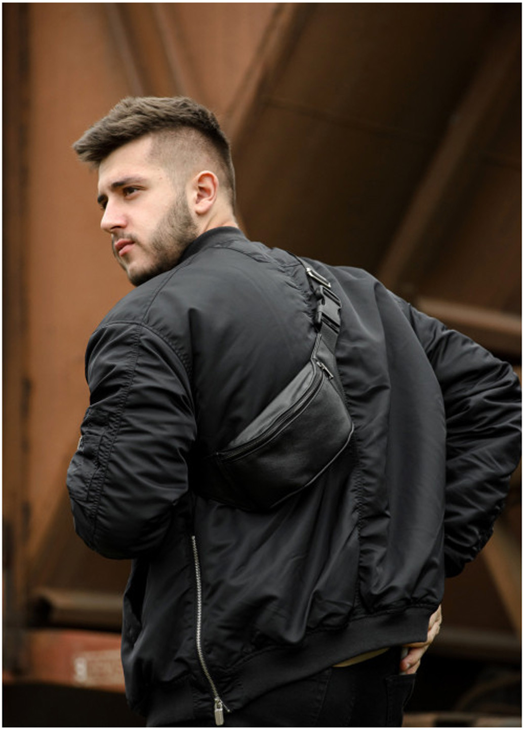 Мужская поясная сумка (бананка) 30,5х14 см Sambag (210474904)