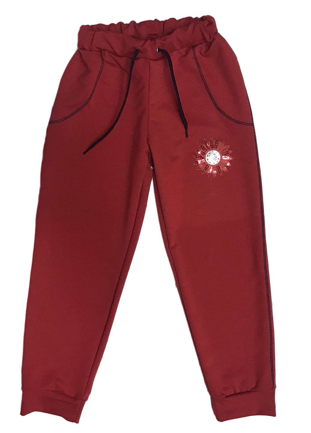 Красные спортивные демисезонные со средней талией брюки AV Style