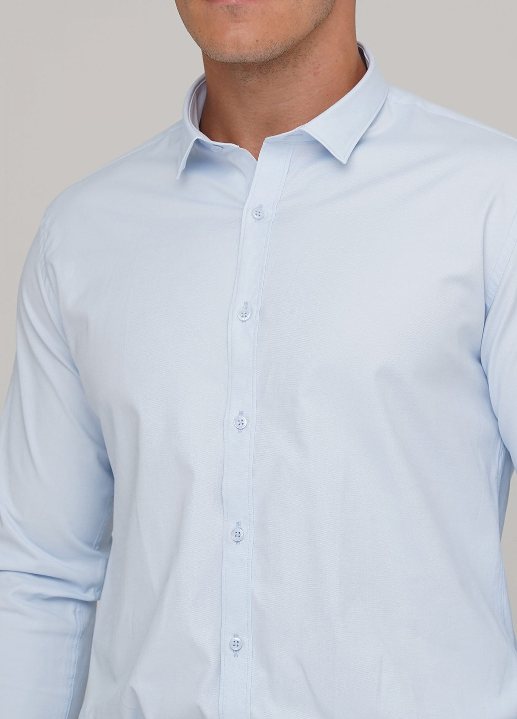 Светло-голубой классическая рубашка однотонная Trend Collection