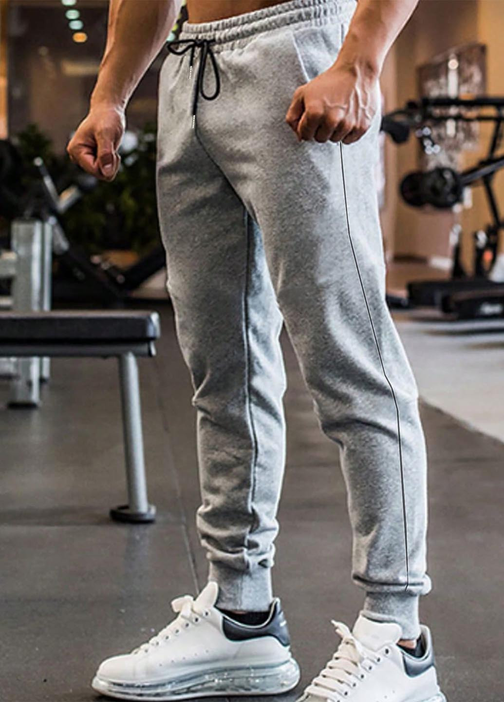 Серые спортивные демисезонные джоггеры брюки SHEIN