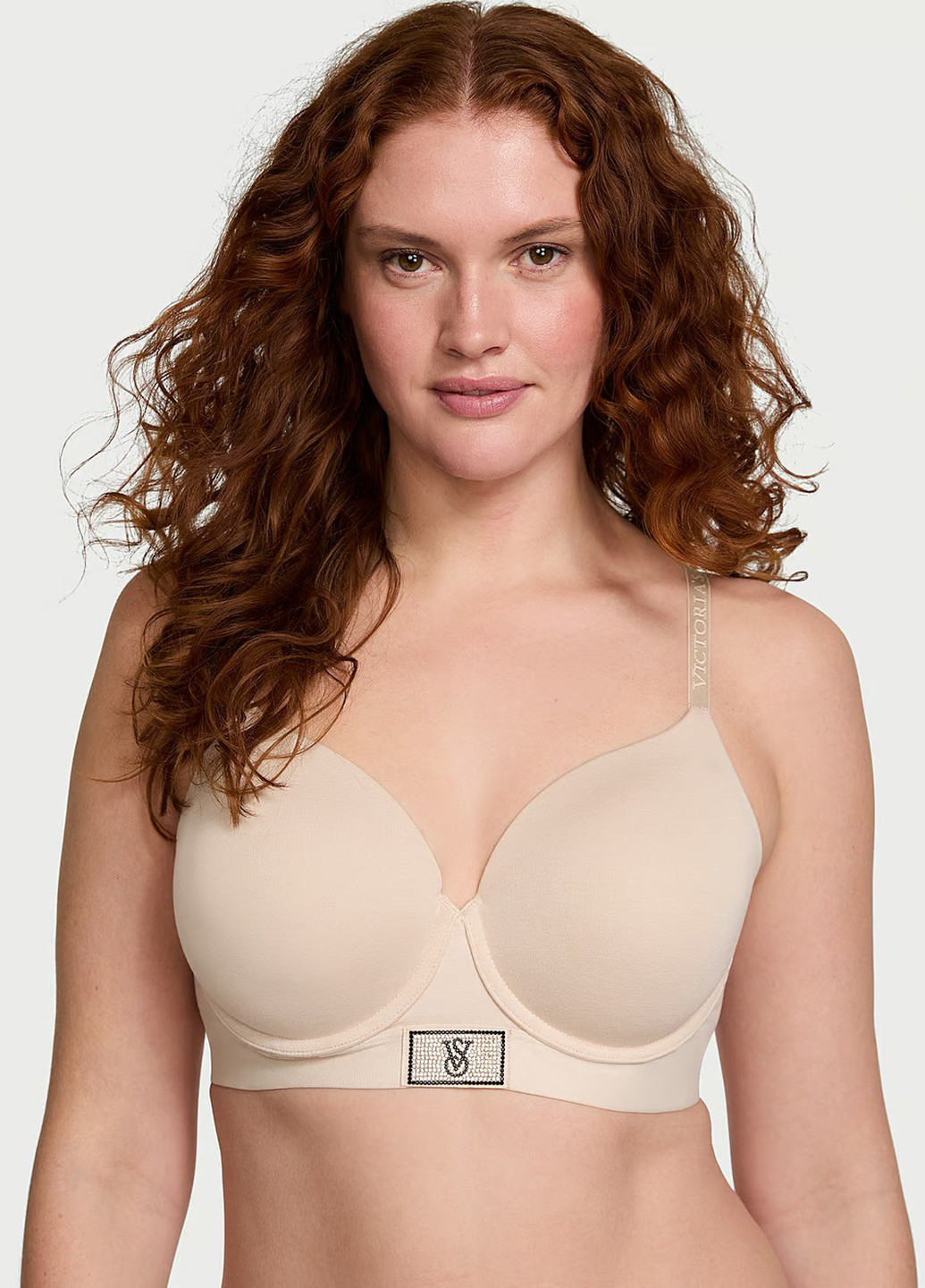 Бежевий бралетт бюстгальтер Victoria's Secret з кісточками бавовна