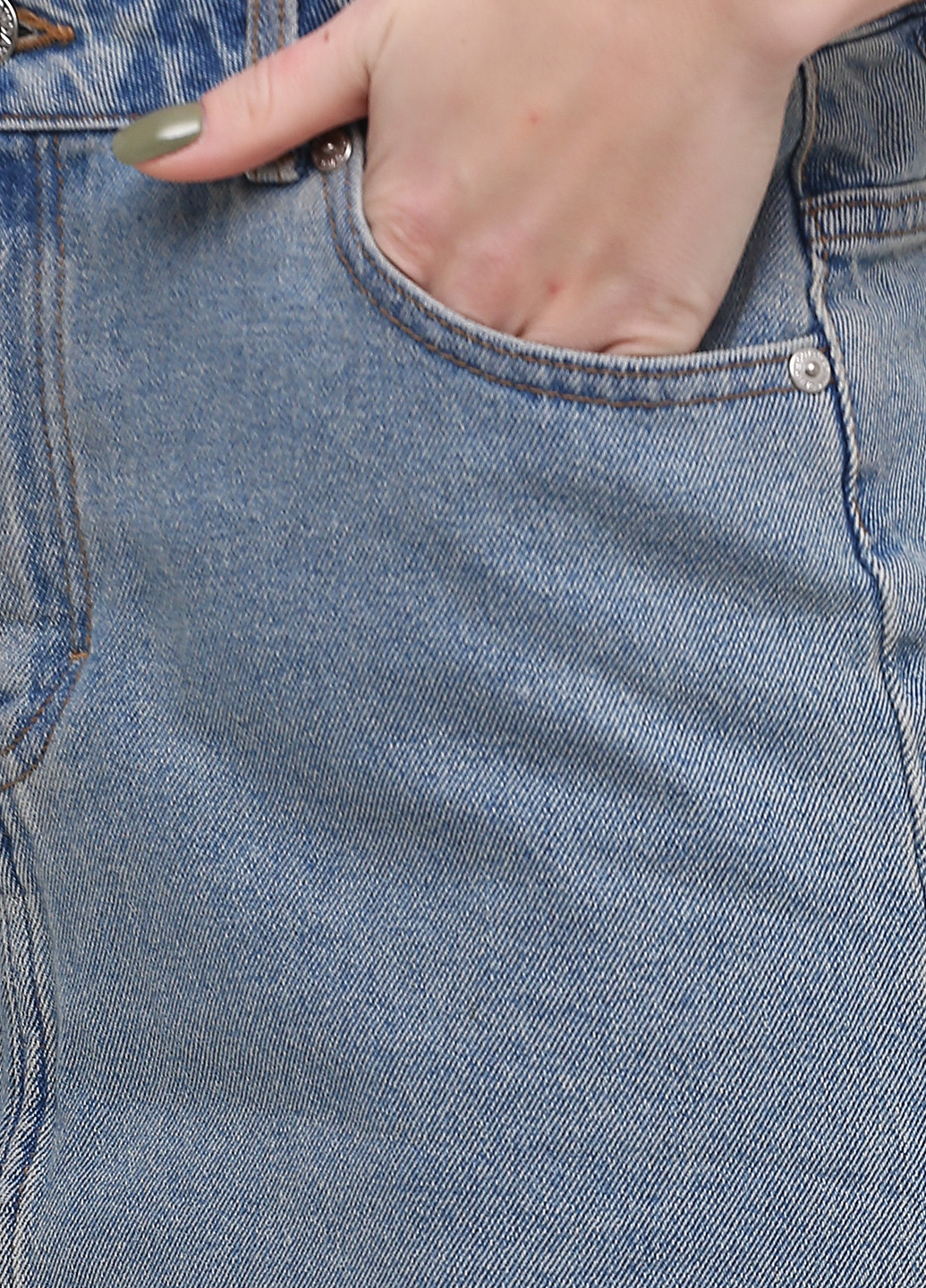 Голубая джинсовая однотонная юбка Cheap Monday