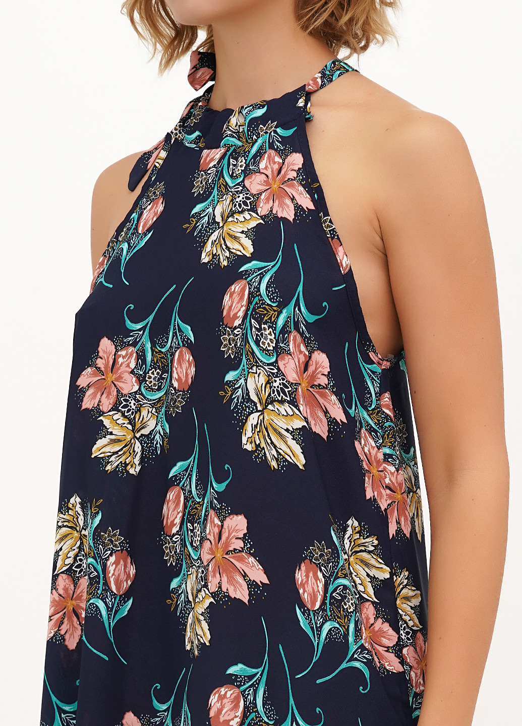 Синя кежуал сукня а-силует Vicolo з квітковим принтом