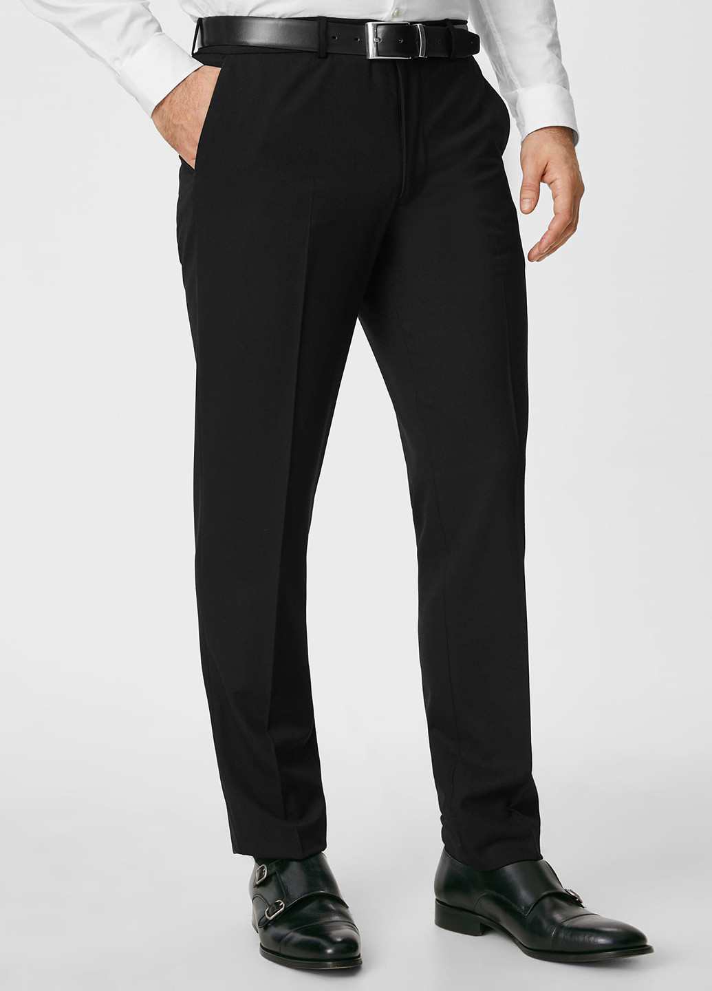 Черные классические демисезонные классические, зауженные брюки C&A