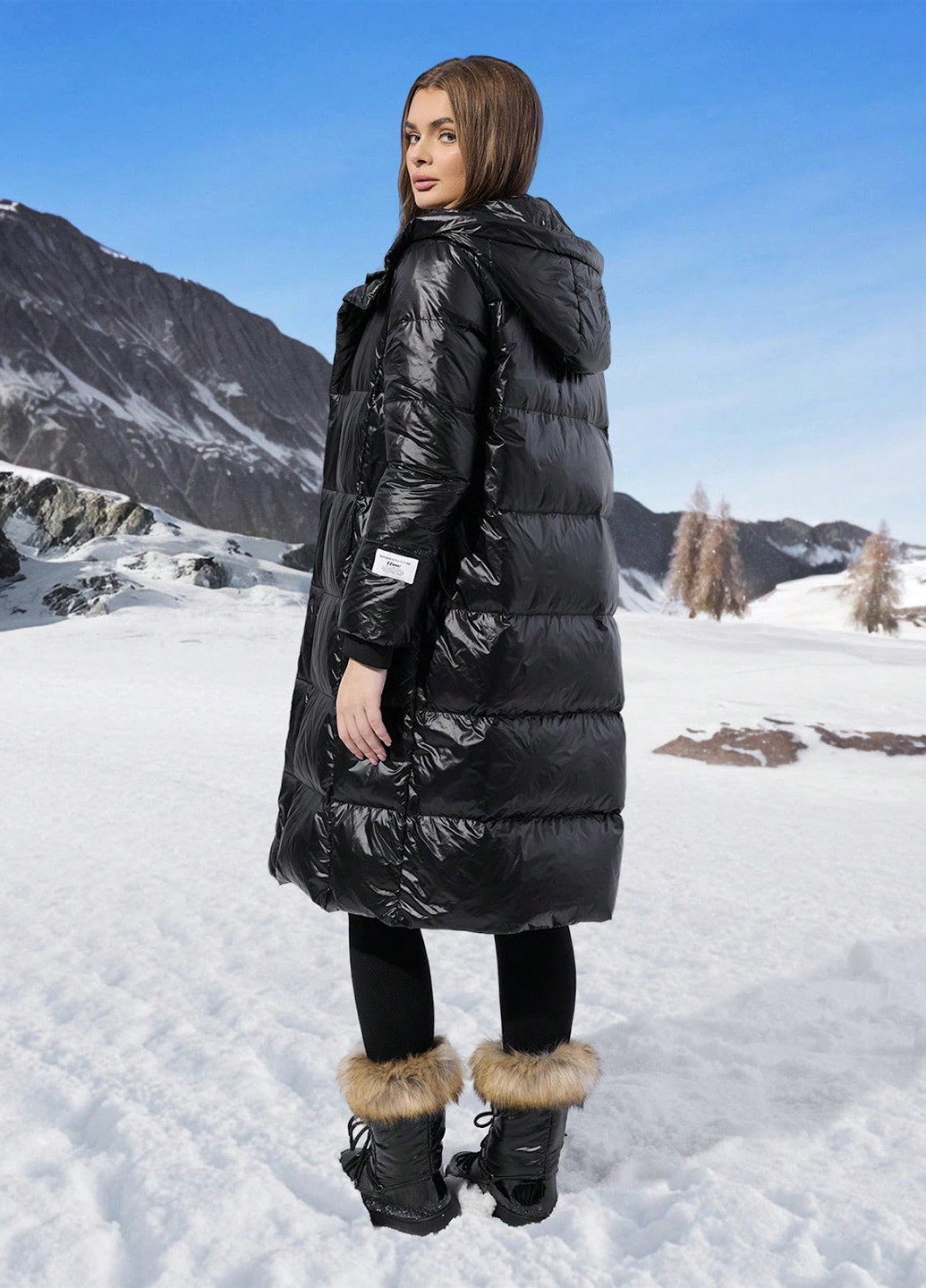 Черный зимний Пуховик SHEIN