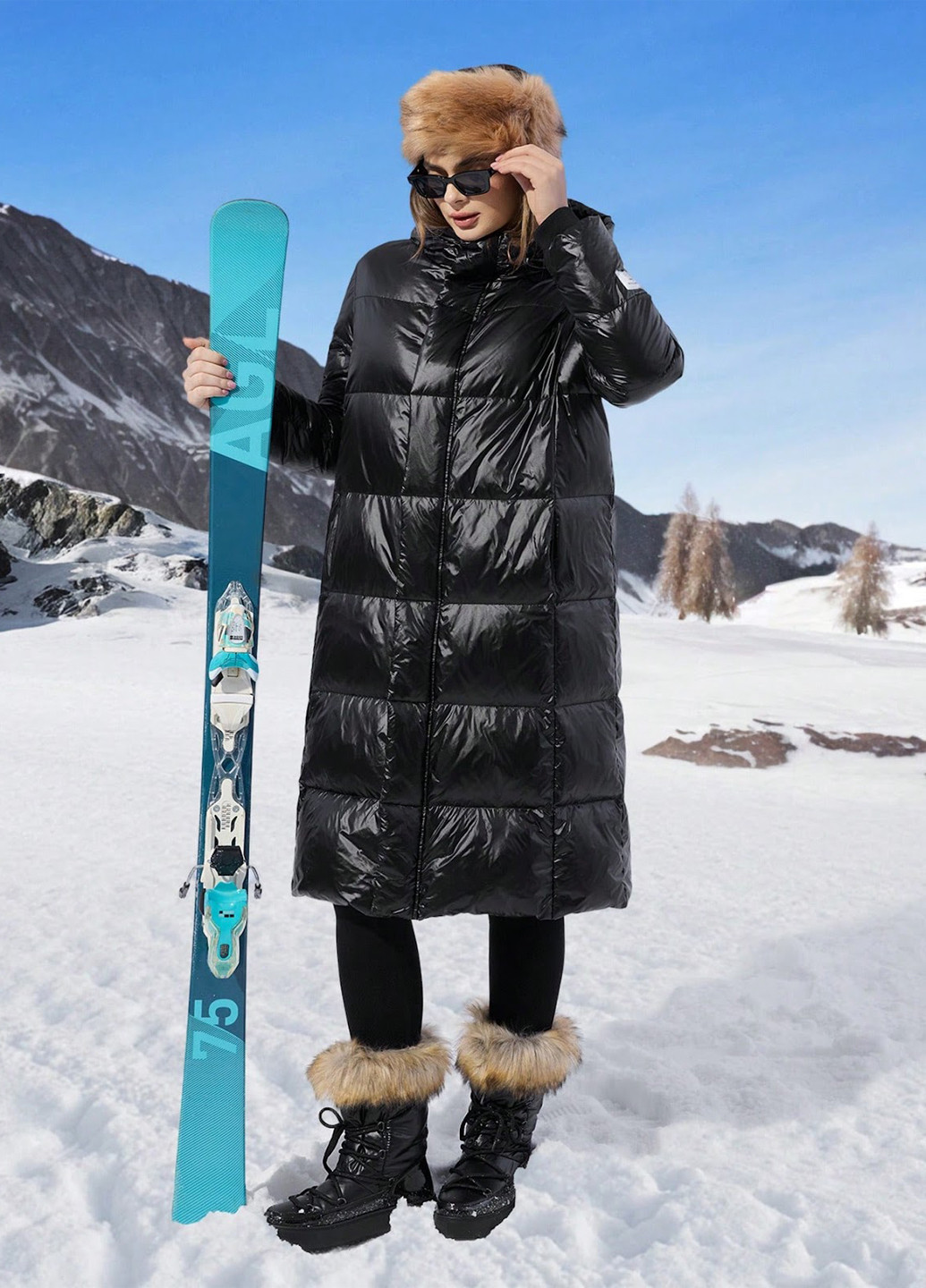 Черный зимний Пуховик SHEIN