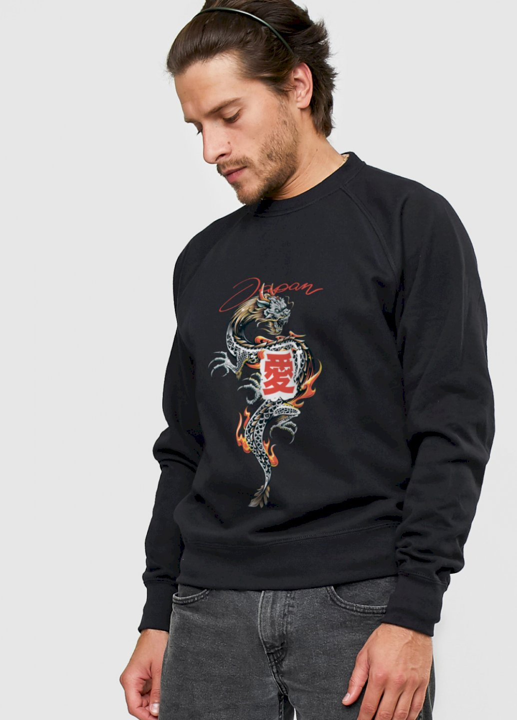 Черный свитшот мужской YAPPI рисунок (251424198)