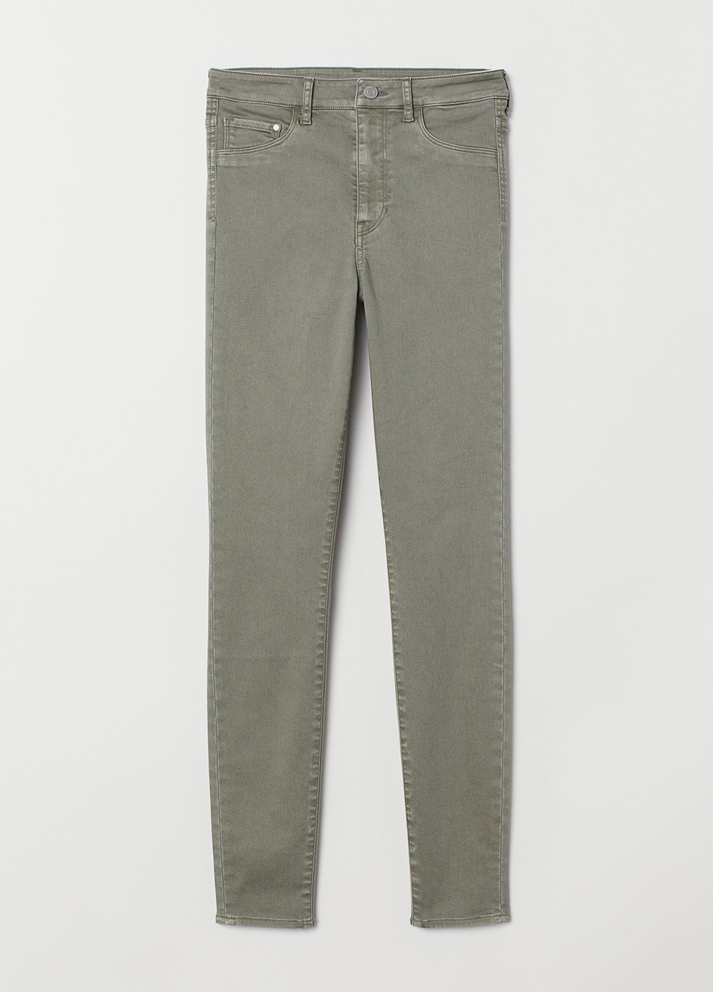 Оливковые демисезонные скинни джинсы H&M