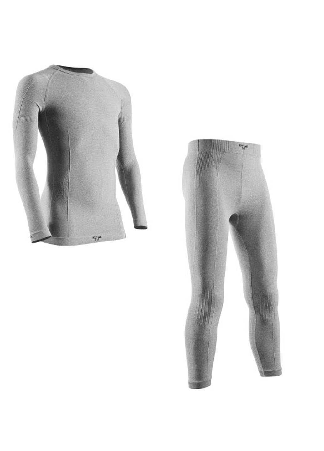 Комплект термобелья Tervel свитер + брюки однотонный серый спортивный