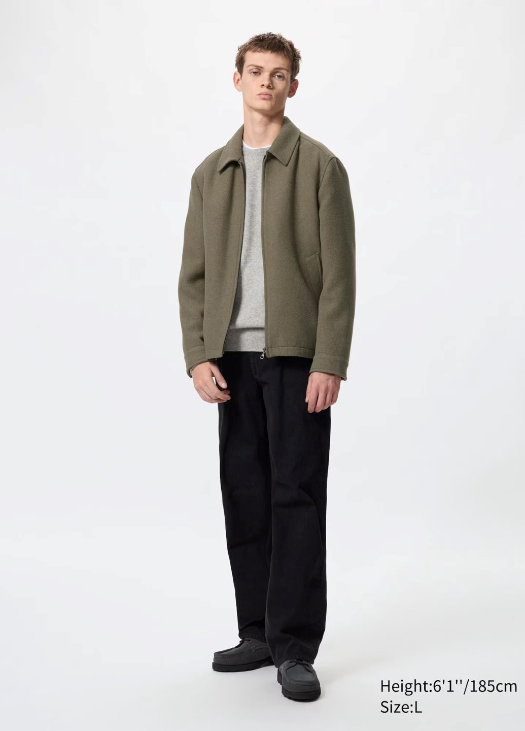 Серо-зеленая демисезонная куртка куртка-пиджак Uniqlo