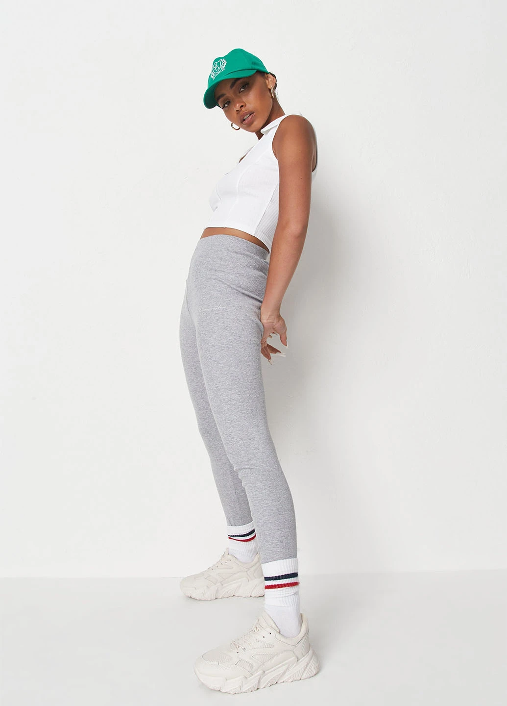 Серые демисезонные леггинсы Missguided