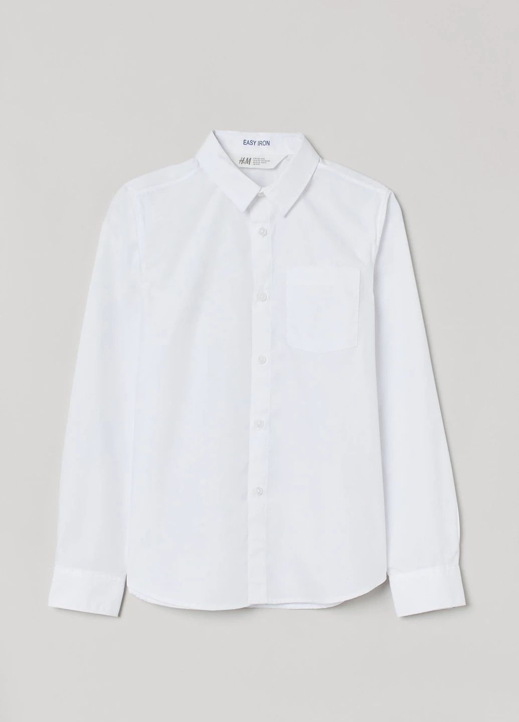 Белая классическая рубашка однотонная H&M