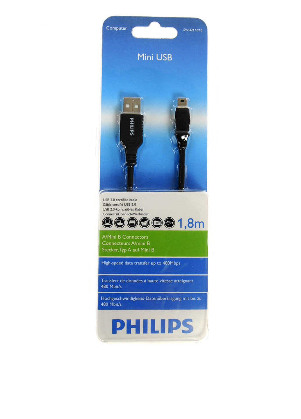 Кабель USB Type-А, 1,8 м Philips (210802282)