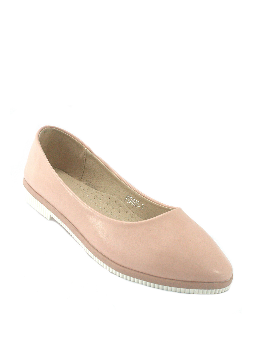 Женские балетки | пудровые однотонные без декора искусственная кожа (321828253)
