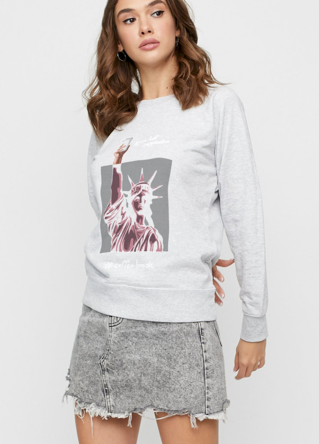 Серый свитшот женский /no flis/ YAPPI рисунок (251467796)