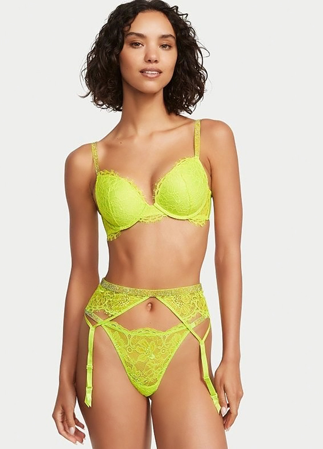 Лаймовый демисезонный комплект (бюстгальтер, трусики) Victoria's Secret