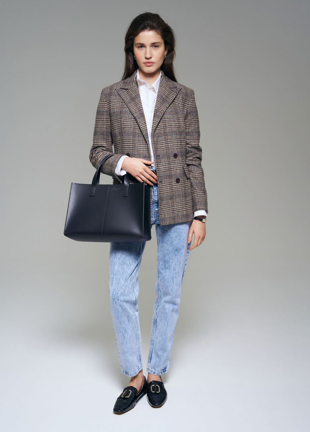 Цветной женский жакет JUL в клеточку - демисезонный