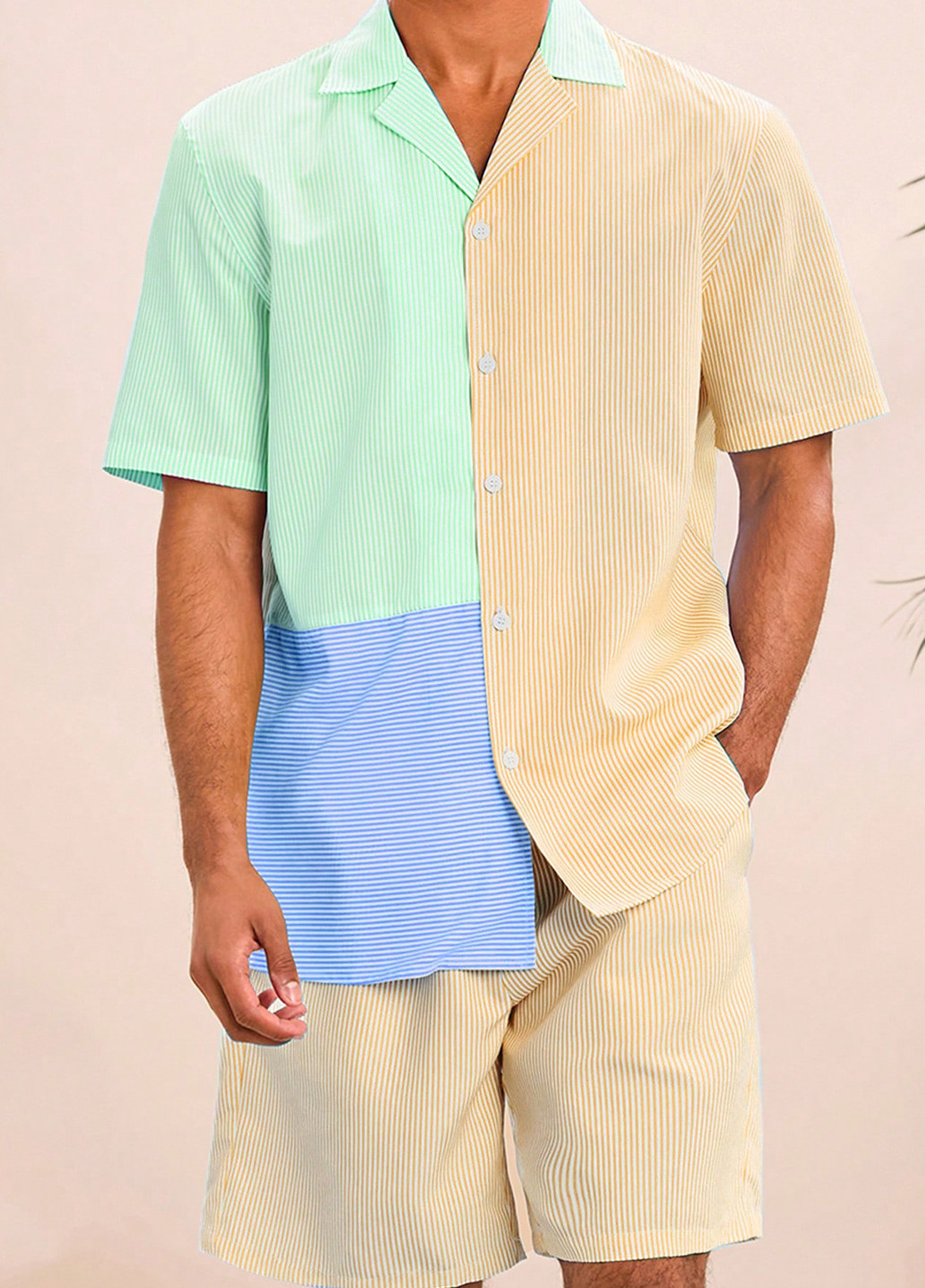 Комбінований літній костюм (сорочка, шорти) з шортами, з сорочкою SHEIN