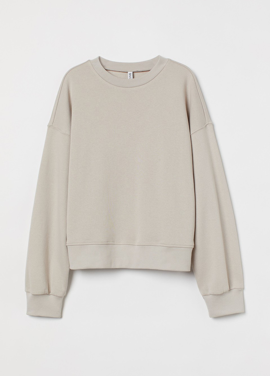 Світло-бежевий світшот H&M однотонний без декору (314767966)