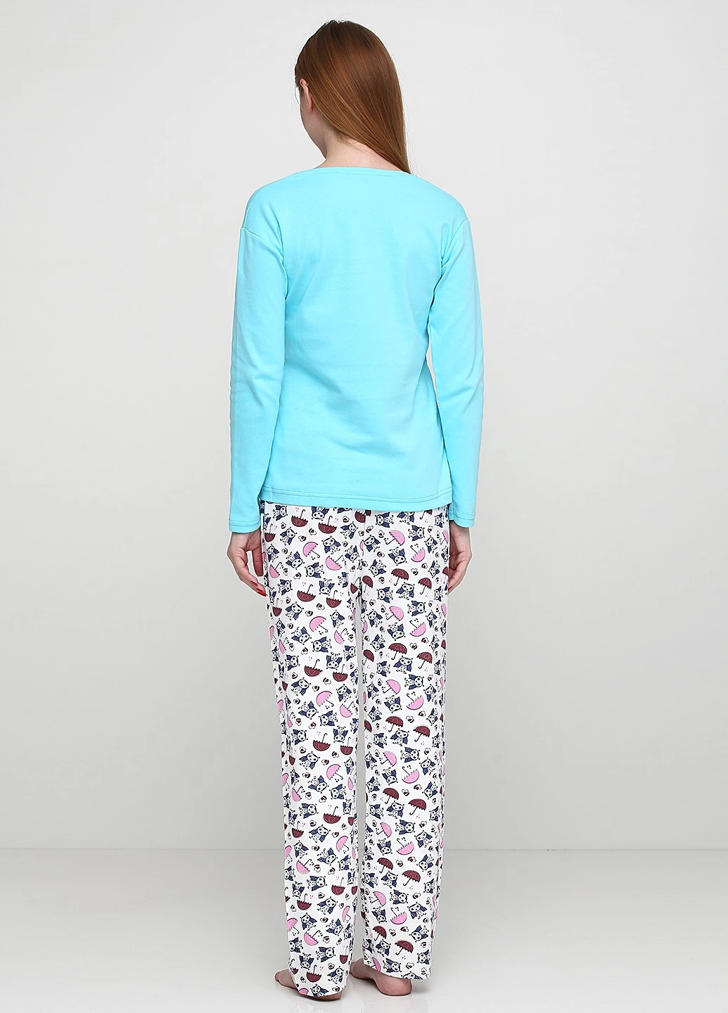 Блакитна зимня комплект щільний трикотаж (світшот, штани) Good Night Pajama