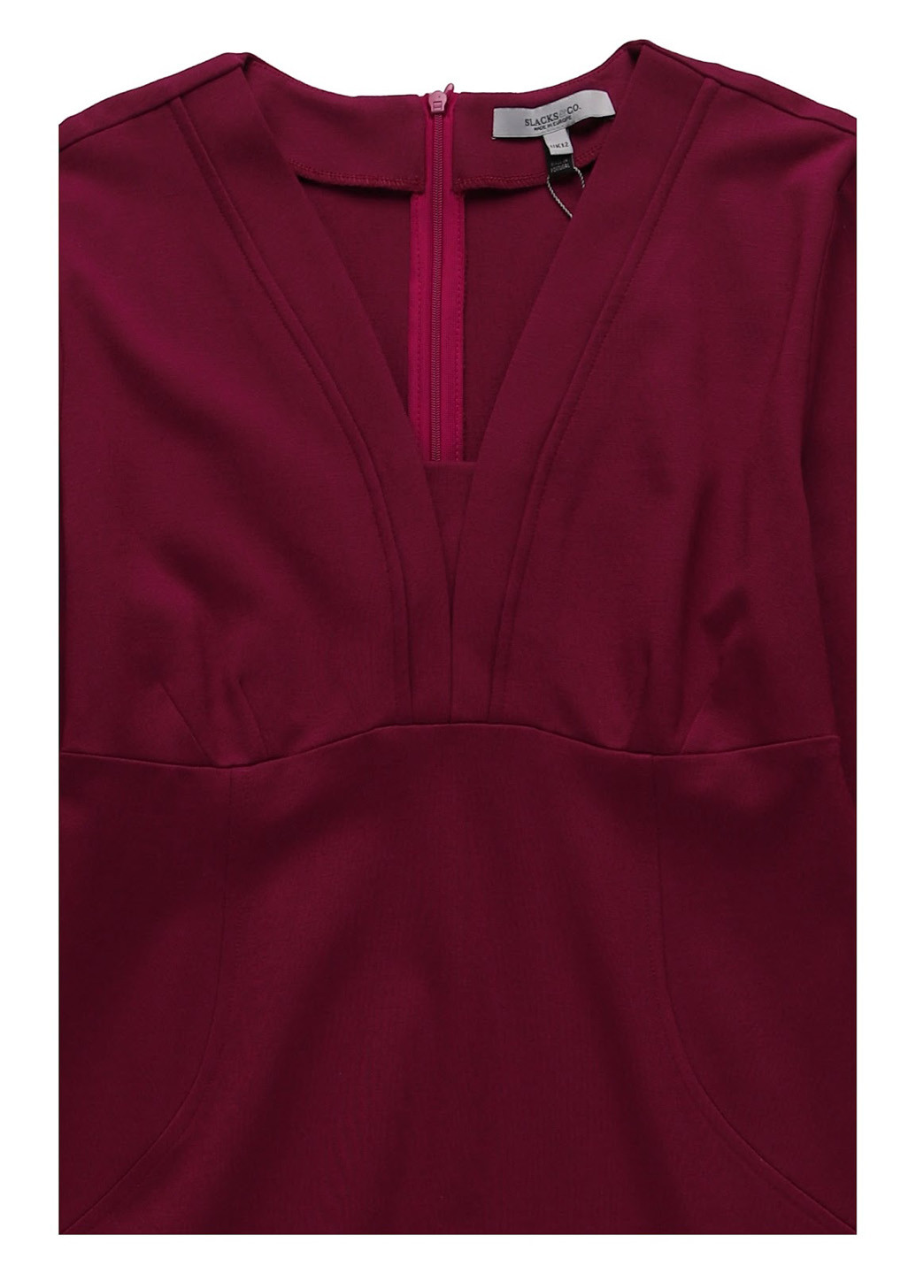 Бордова ділова сукня а-силует Slacks & Co. однотонна