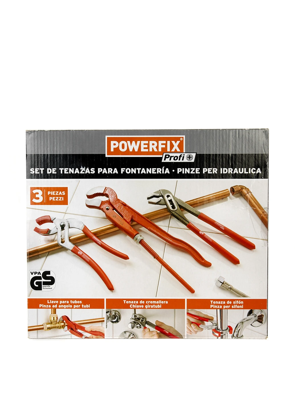 Набор клещей для сантехники (3 пр.) Powerfix (187543087)