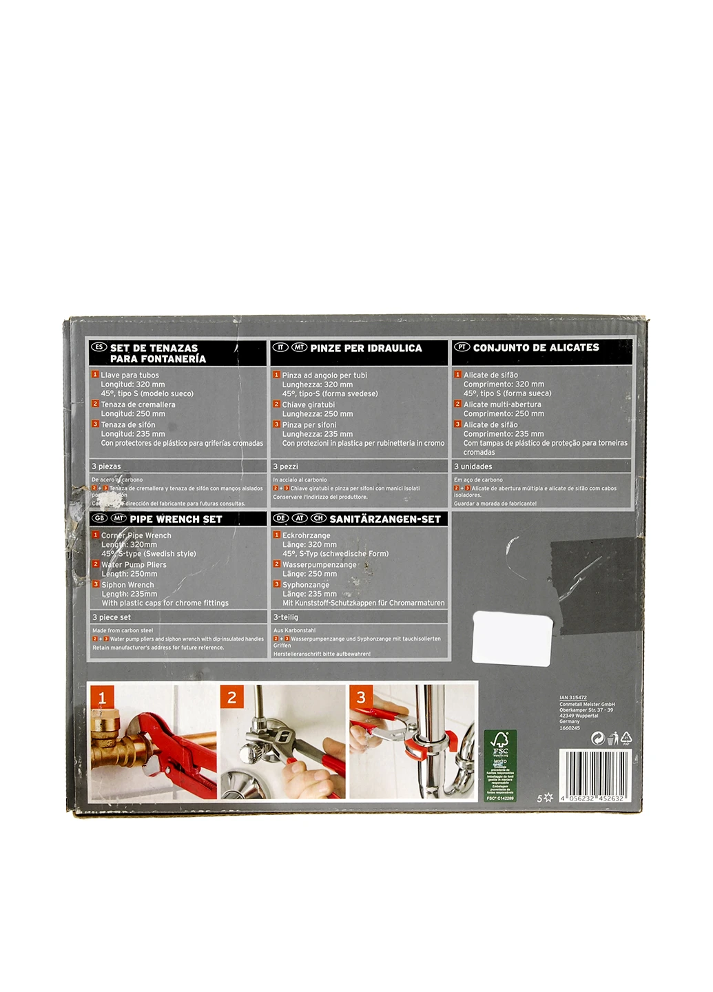 Набор клещей для сантехники (3 пр.) Powerfix (187543087)