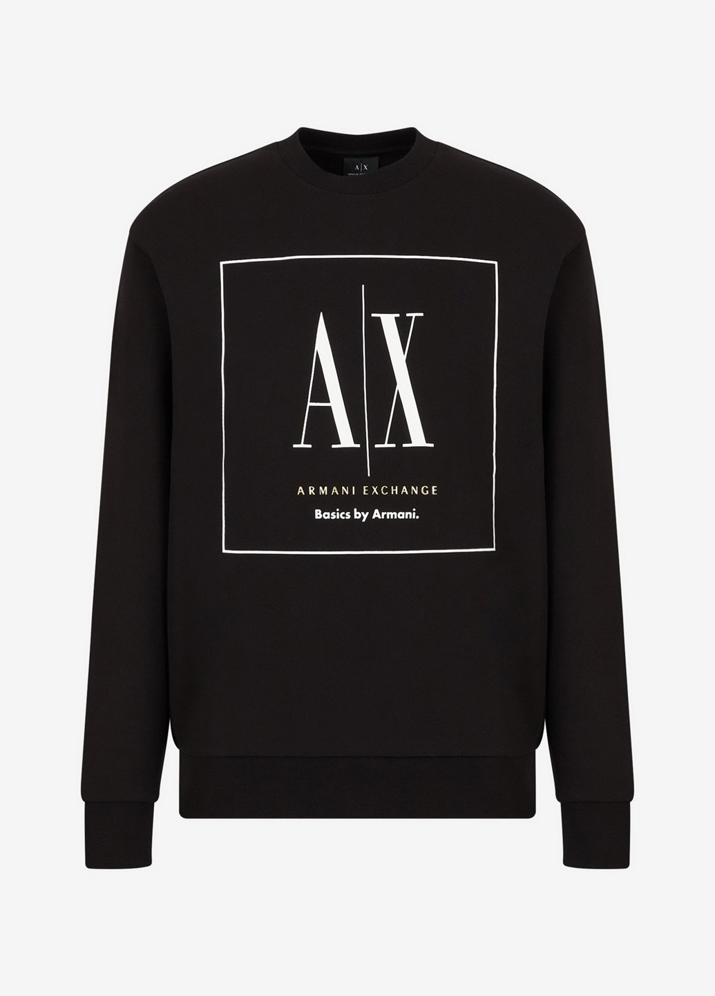 Черный свитшот Armani Exchange логотип без декора (365686630)